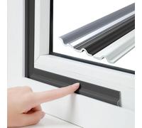 Esufeir 196 pouces/5m Noir en Forme de T Exclure les Courants d'Air pour Fenêtres et Portes à Battant, Bande d'étanchéité à Isolation Phonique, Bande d'étanchéité Adhésive en Mousse PU, Stop-Vent