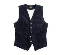 EsukAr Gilet De Chasse Vintage Pour Homme En Velours Côtelé Gilet De Costume,Bleu,XL