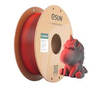 eSUN Filament Mat Bicolore 1.75mm 1KG pour Imprimante 3D,Rouge Noir | Texture Givrée