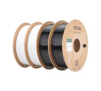 eSUN Filament PET 1.75mm, Haute Résistance, 1KG (2.2 LBS) par Rouleau, 4 Bobines Matériaux d'Impression pour Imprimantes 3D,Noir+Blanc