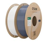 eSUN Filament PETG+ 1.75mm 1KG*2 pour Imprimante 3D,Blanc + Gris | Résistant aux Chocs et à Chaleur