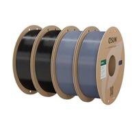 eSUN Filament PETG+ 1.75mm 1KG*4 pour Imprimante 3D,Noir+Gris | Résistant aux Chocs et à Chaleur