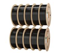 eSUN Filament PLA de 1,75 mm, filament PLA basique pour impression 3D, précision dimensionnelle +/- 0,05 mm, 1 kg par bobine, 10 bobines pour imprimantes 3D, noir