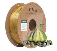 eSUN Filament PLA en soie pour imprimante 3D, 1,75 mm, dégradé tricolore, filament soyeux brillant, précision dimensionnelle +/-0,03 mm, bobine en carton de 1 kg, triple couleurs dorées, vert et noir