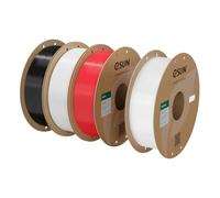 eSUN Lot de 4 bobines de filament PETG et TPU 95A, 1,75 mm, 1 kg par bobine, pour imprimante 3D, PETG noir, blanc, rouge, TPU 95A transparent