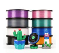 eSUN PETG Basic Filament 1.75mm 250G*8 Multicolore pour 3D Imprimante | Noir+Blanc+Gris+Orange Translucide+Rose Clair Translucide+Violet Translucide+Vert Clair Translucide+Bleu Clair Translucide