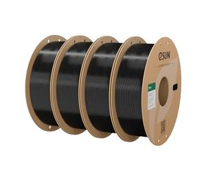 eSUN PL Filament 1.75mm, Renforcé Ténacité Imprimante 3D Filament PLA Plus, Précision Dimensionnelle +/- 0.03mm, 1KG par Bobine, 4 Bobines pour Imprimante 3D,Noir*4