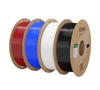 eSUN PLA Basic Filament 1.75mm 1KG*4 Bobines pour 3D Imprimante | Rouge Foncé+Bleu+Froid Blanc+Noir