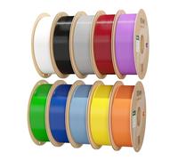 eSUN PLA Filament 1.75mm, 10KG Précision Dimensionnelle +/- 0.05mm, 1KG par Bobine, 10 Bobines pour 3D Imprimante,Noir+Blanc Froid+Gris+Rouge Foncé+Jaune+Bleu+Vert+Orange+Argent+Violet Raisin