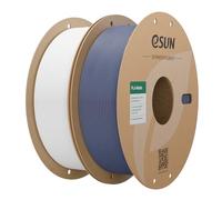 eSUN PLA Mat Filament 1.75mm 1KG*2 Imprimante 3D, Blanc Laiteux+Gris Foncé | Couleur Sans Brillance, Texture Givrée