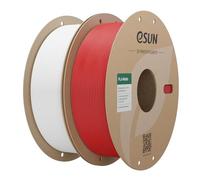 eSUN PLA Mat Filament 1.75mm 1KG*2 Imprimante 3D, Blanc Laiteux+Rouge Foncé | Couleur Sans Brillance, Texture Givrée
