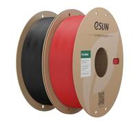 eSUN PLA Mat Filament 1.75mm 1KG*2 Imprimante 3D, Noir Profond+Rouge Foncé | Couleur Sans Brillance, Texture Givrée