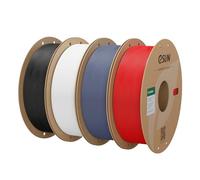 eSUN PLA Mat Filament Multicolore 1.75mm 1KG*4 pour Imprimante 3D | Noir Profond+Blanc Laiteux+Gris Foncé+Rouge Foncé