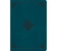 ESV Large Print Personal Size Bible, Red Letter (Trutone, Deep Teal, Ornament Design)