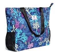 ESVAN Grand Sac de Plage résistant à l'eau léger 20 Pouces pour Femme Oversize Sac fourre-Tout pour Salle de Sport, Plage, Voyage, Piscine, Yoga, infirmière