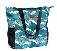 ESVAN Grand sac fourre-tout original résistant à l'eau pour salle de sport, plage, voyage, motif floral, Large, Tendance