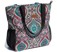 ESVAN Grand sac fourre-tout original résistant à l'eau pour salle de sport, plage, voyage, motif floral, Large, Tendance