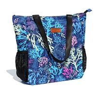 ESVAN Grand sac fourre-tout original résistant à l'eau pour salle de sport, plage, voyage, motif floral, Large, Tendance