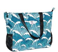 ESVAN Grand sac résistant à l'eau et léger 50,8 cm pour femme, pour gym, plage, voyage, piscine, yoga, infirmière, Wave, X-Large, Tendance