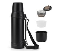 Esweey Grande flasque de voyage en acier inoxydable avec poignée pour la randonnée, la pêche - 2,5 l