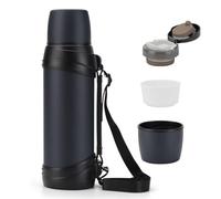 Esweey Grande flasque de voyage en acier inoxydable avec poignée pour la randonnée, la pêche - 2,5 l