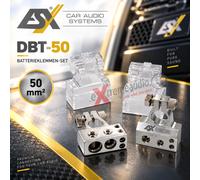 ESX DBT-50 Kit de pinces de batterie de voiture 50 mm² Kit de pinces polaires...