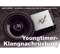 ESX QXE120 + QS-Two-ISO Haut-Parleur coaxial 12 cm + amplificateur de Puissance Compatible avec Mercedes Benz W124