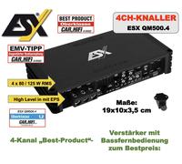 ESX Qm500.4 Classe D 4-Kanal Numérique Amplificateur 500 Wrms Avec Basse Éloigné