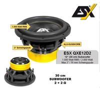 ESX Caisson de basse QXE12D2 30 cm (12") 2 + 2 Ω 1000/2000 W RMS/Max