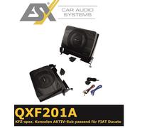ESX QXF201A | 8' (20 cm) aktiver Konsolen-Subwoofer passend für Fiat Ducato, Peugeot Boxer und Citröen Jumper: