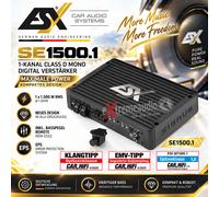ESX SE 1500.1 1 canal numérique mono amplificateur 1500W +...