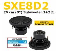 Subwoofer ESX SXE8D2 20 cm (8") 2 + 2 ohms, woofer 600 watts avec grille de...