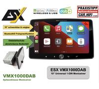ESX VMX1000DAB Autoradio Universel 1-DIN Multi-Angle Media Moniceiver avec 10.1"