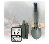 ESYA® Camping | Pelle pliante en acier au carbone de haute qualité | 12 fonctions | pelle, pioche pointue, boussole | pelle de camping, camping, jardin, randonnée, survie, armée, armée, militaire,