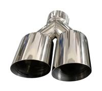 ESyem Voiture d'échappement Tuyau Embout d'échappement pour Voiture 1 pièce Modification Tuyau Double Sortie buse décoration tuyaux Queue Acier Inoxydable Gorge Silencieux