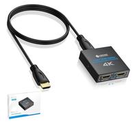 eSynic 1x2 Splitter HDMI 4K @30Hz Répartiteur HDMI Aluminium Plug and Play