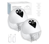 eSynic 2pcs Tire-Lait Électrique Mains Libres Rechargeable 27/24/21mm Bride