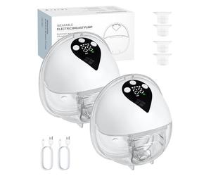 eSynic 2pcs Tire-Lait Électrique Mains Libres Rechargeable 27/24/21mm Bride