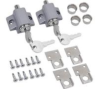 eSynic 2PCS Verrou de Patio Coulissant Verrous de Porte Coulissants Professionnels Serrure Porte Coulissante Verrou de Sécurité pour Porte Fenêtre pour Familles Bébés Animaux Domestiques - Argent
