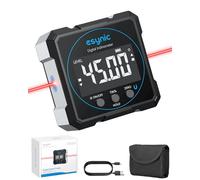 eSynic 4 * 90° Inclinomètre Numérique Magnetique avec Laser Niveau Numérique Rechargeable Étanche IP54 Écran LCD Rétroéclairage Inclinometre 2 Unités de Mesure pour Menuiserie Bâtiment Automobile