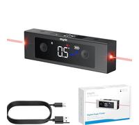 eSynic 4×90° Inclinomètre Numérique Rechargeable Axe Double X Y Double Affichage inclinometre Double Laser Unités de Mesure °/%/MM/M Niveau Numerique Base Magnétique Arrêt Automatique - Noir