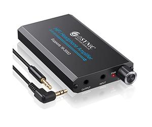 eSynic Ampli Casque Amplificateur Audio Professionnel Amplificateur Portable（Épaisseur 1,8 cm）Interface Stéréo 3,5 mm pour Lecteur MP3 Smartphone Ordinateur Portable avec câble d'alimentation USB-Noir