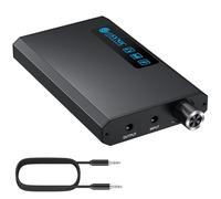eSynic Amplificateur Audio avec Récepteur Bluetooth 5,1 Amplificateur de Casque HiFi 16-300Ω Interrupteur de Gain Entrée Sortie AUX 3,5 mm Ampli Casque Portable Batterie 1500mAh pour MP3 MP4 Téléphone