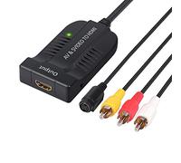 eSynic AV CVBS S-Vidéo vers HDMI Convertisseur Composite 3RCA vers HDMI Prise en Charge 1080P avec Câble Micro pour HDTV DVD