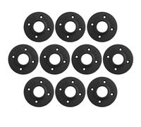 eSynic Bride Filetée 10pcs Support de Tablette Murale pour Tuyau Métallique - 10 Brides de Raccordement en Fonte Malléable pour Diamètre 83mm avec 4 Trous Décor de Style Industriel Vintage -1"BSP