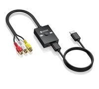 eSynic Convertisseur RCA vers HDMI Adaptateur AV vers HDMI HD 1080P Conversion 16:9/4:3 avec Câble HDMI Câble USB Mini Adaptateur Audio-vidéo Composite CVBS Supportant PAL/NTSC pour Wii/PS1/PS2/N64