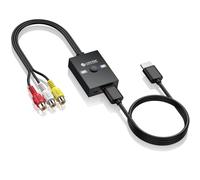 eSynic Convertisseur RCA vers HDMI Adaptateur AV vers HDMI HD 1080P Conversion 16:9/4:3 Câble USB Mini Adaptateur Audio-vidéo Composite CVBS Supportant PAL/NTSC pour Wii/PS1/PS2/N64