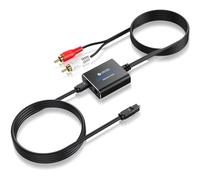 eSynic Convertisseur SPDIF vers RCA 192kHz Compatible avec Dolby AC-3 DTS 5.1 Canaux Adaptateur Optique Toslink vers RCA Câble 2,1m Plug & Play Convertisseur DAC pour TV DVD Blu-ray Console