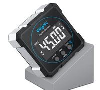 eSynic Inclinomètre Numérique Boîtier en Aluminium 4 Faces Magnétiques Mesureur d'Angle Numérique 4 * 90° Étanche IP54 Écran LCD Inclinomètre Magnétique Port Type C Réinitialisation Retournement