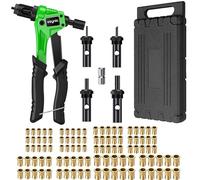 ESYNiC Kit 8" PISTOLET À ÉCROU Riveteuse professionnelle avec 100 pcs Rivets Écrous M3 M4 M5 M6 Pince manuelle Rivet Gun Chucks pour voitures Industrie des remorques mobiles